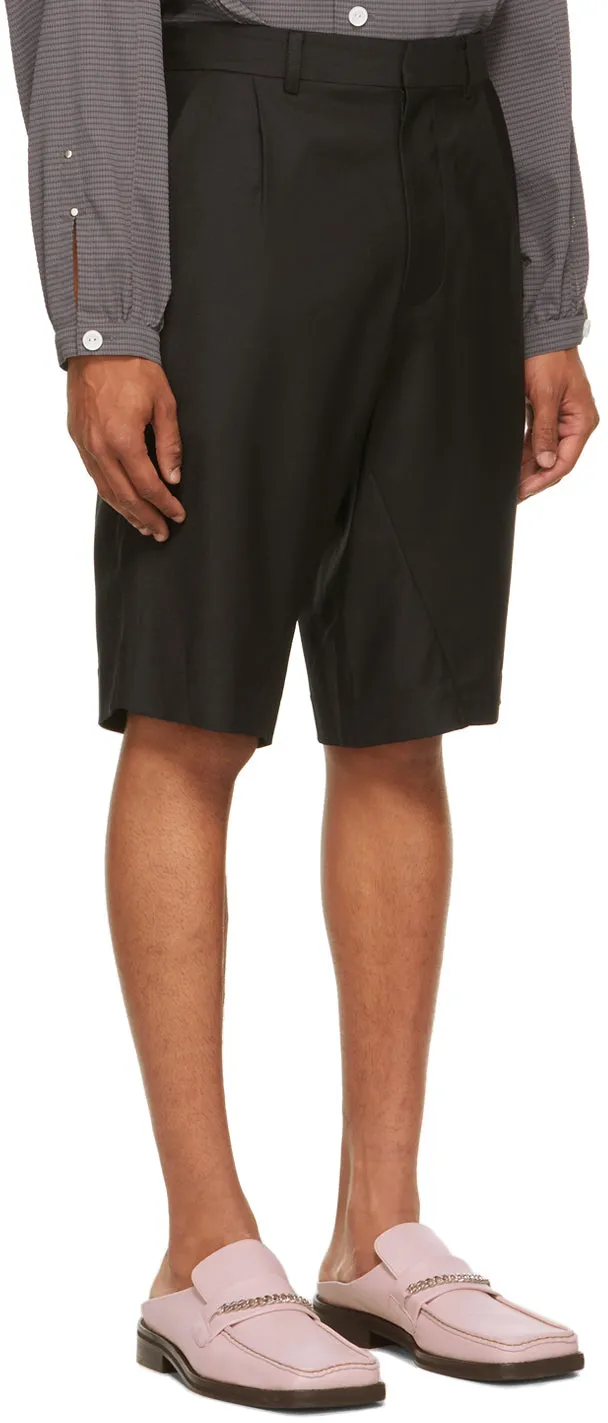 Bianca Saunders Black Twisted Tailored Shorts
