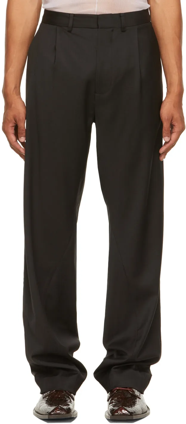 Bianca Saunders Black Twisted Tailored Trousers