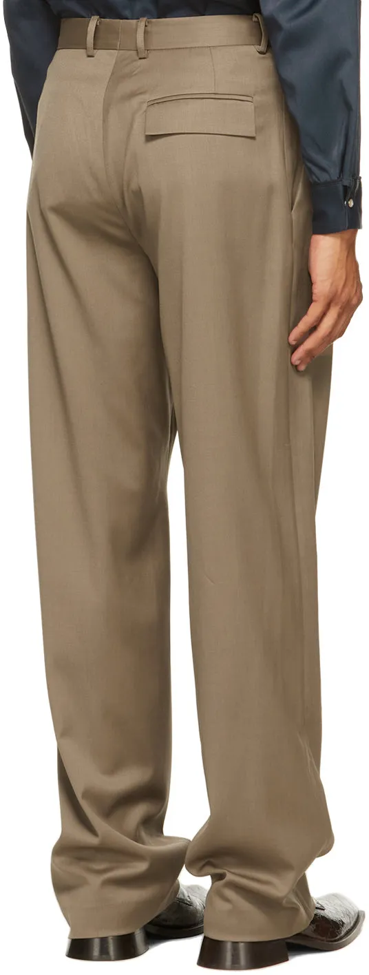 Bianca Saunders Brown Twisted Tailored Trousers