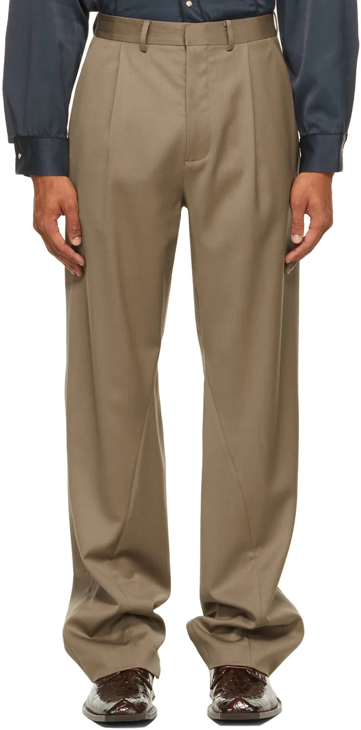 Bianca Saunders Brown Twisted Tailored Trousers