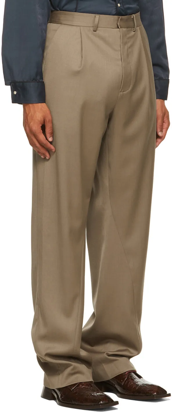 Bianca Saunders Brown Twisted Tailored Trousers