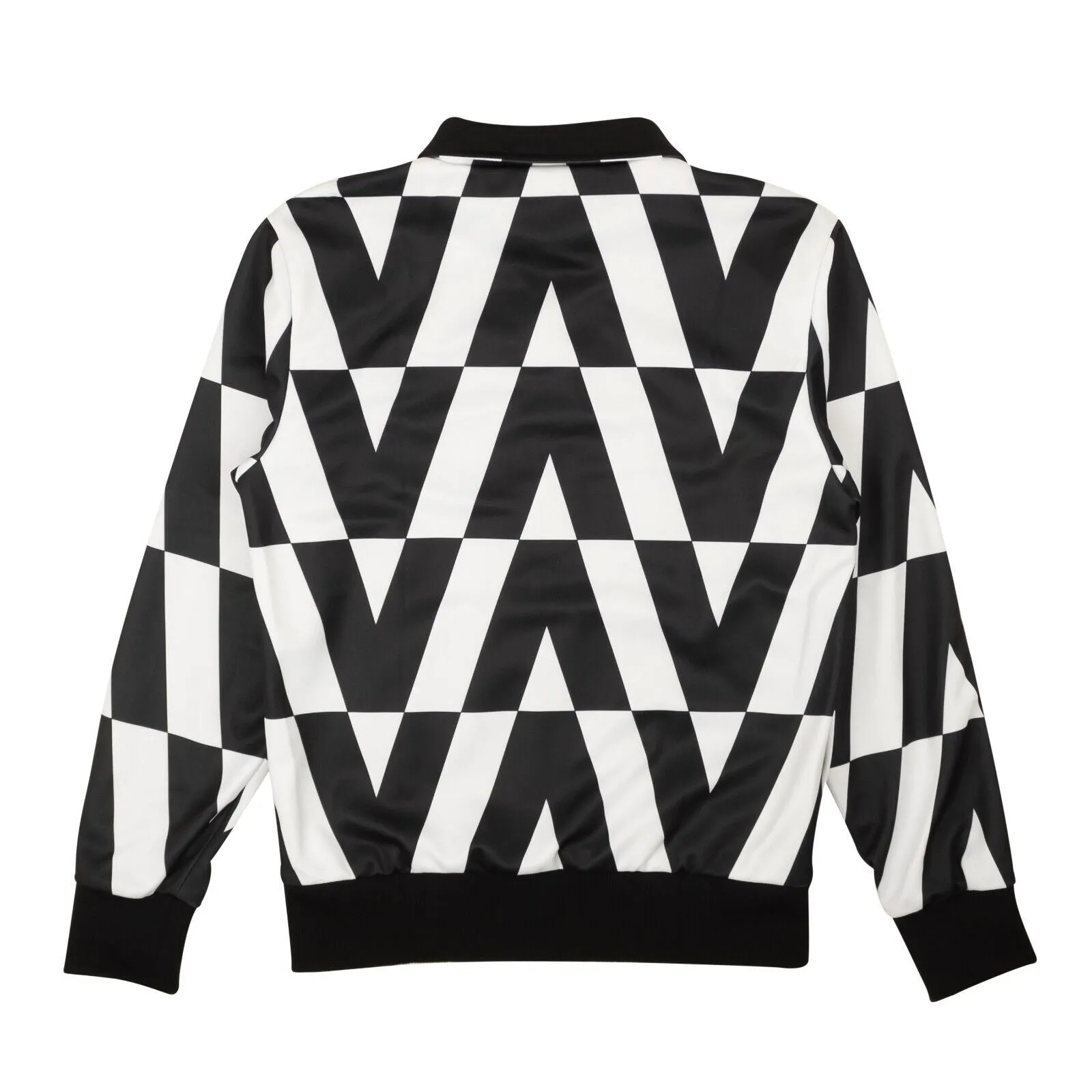 Black And White Optical Print Zip-Up Track Jacket
