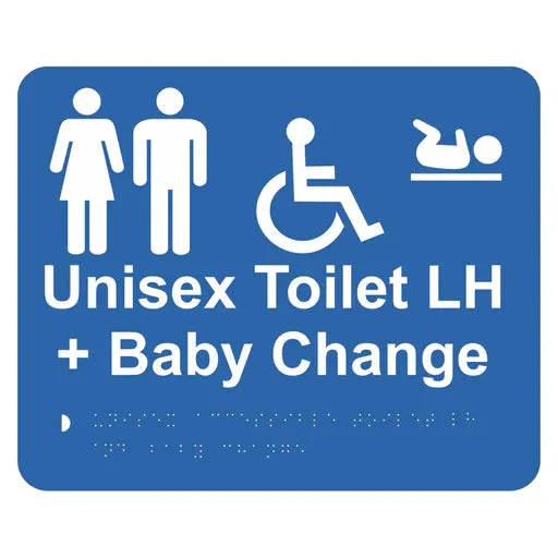 Braille Sign - Unisex Accessible Toilet LH & Baby Change