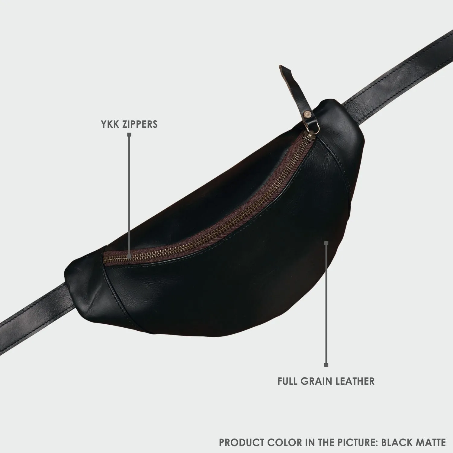Brown Unisex Leather Fanny Pack