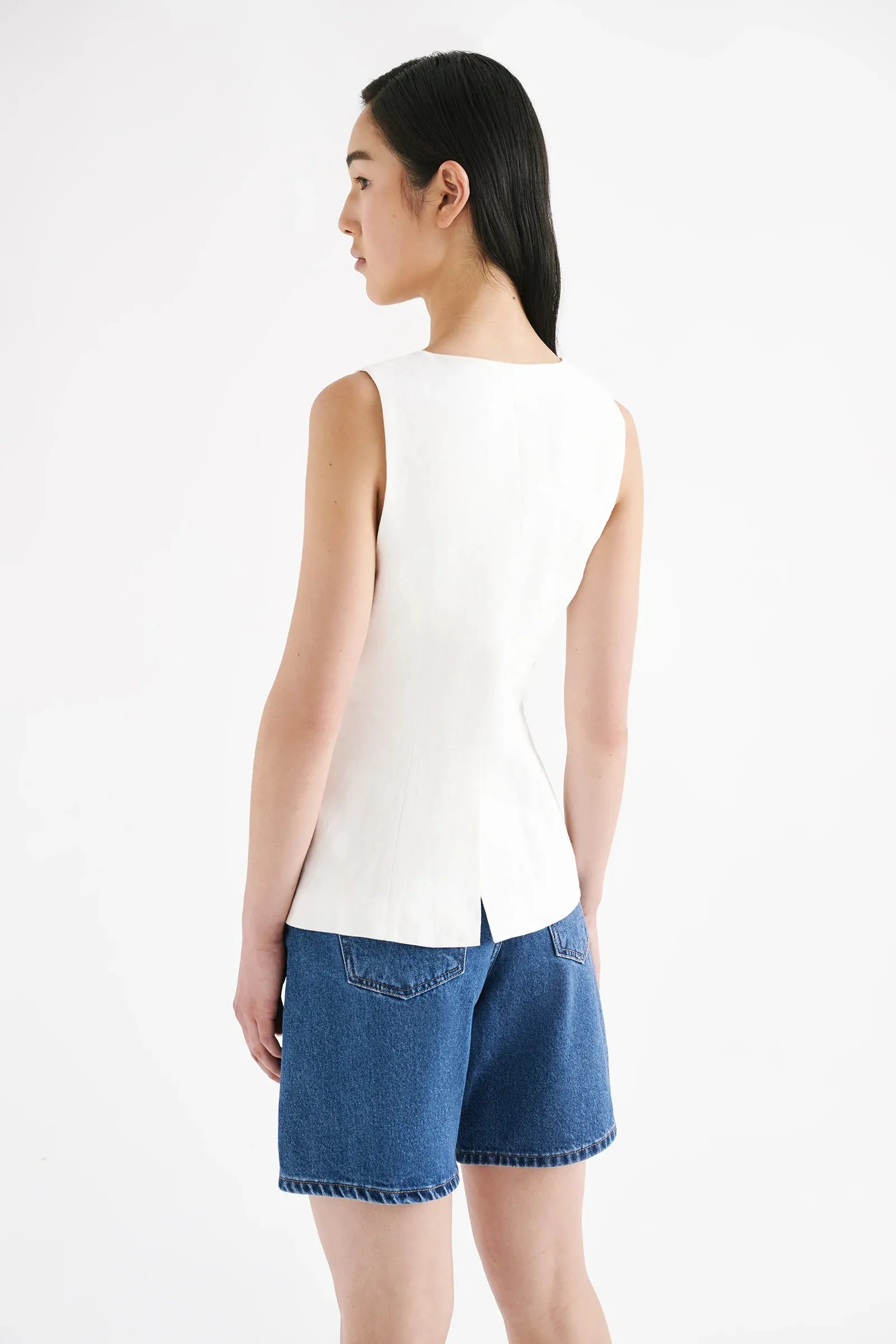CLIO LINEN VEST | WHITE
