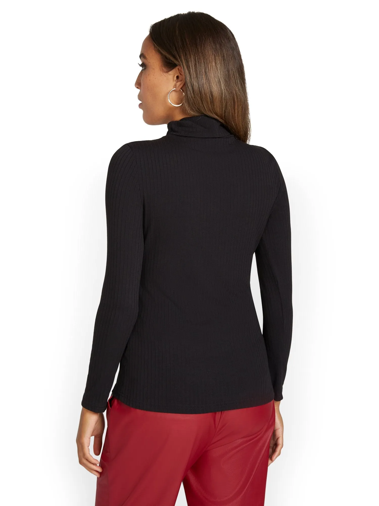 Cut-Out Turtleneck Top