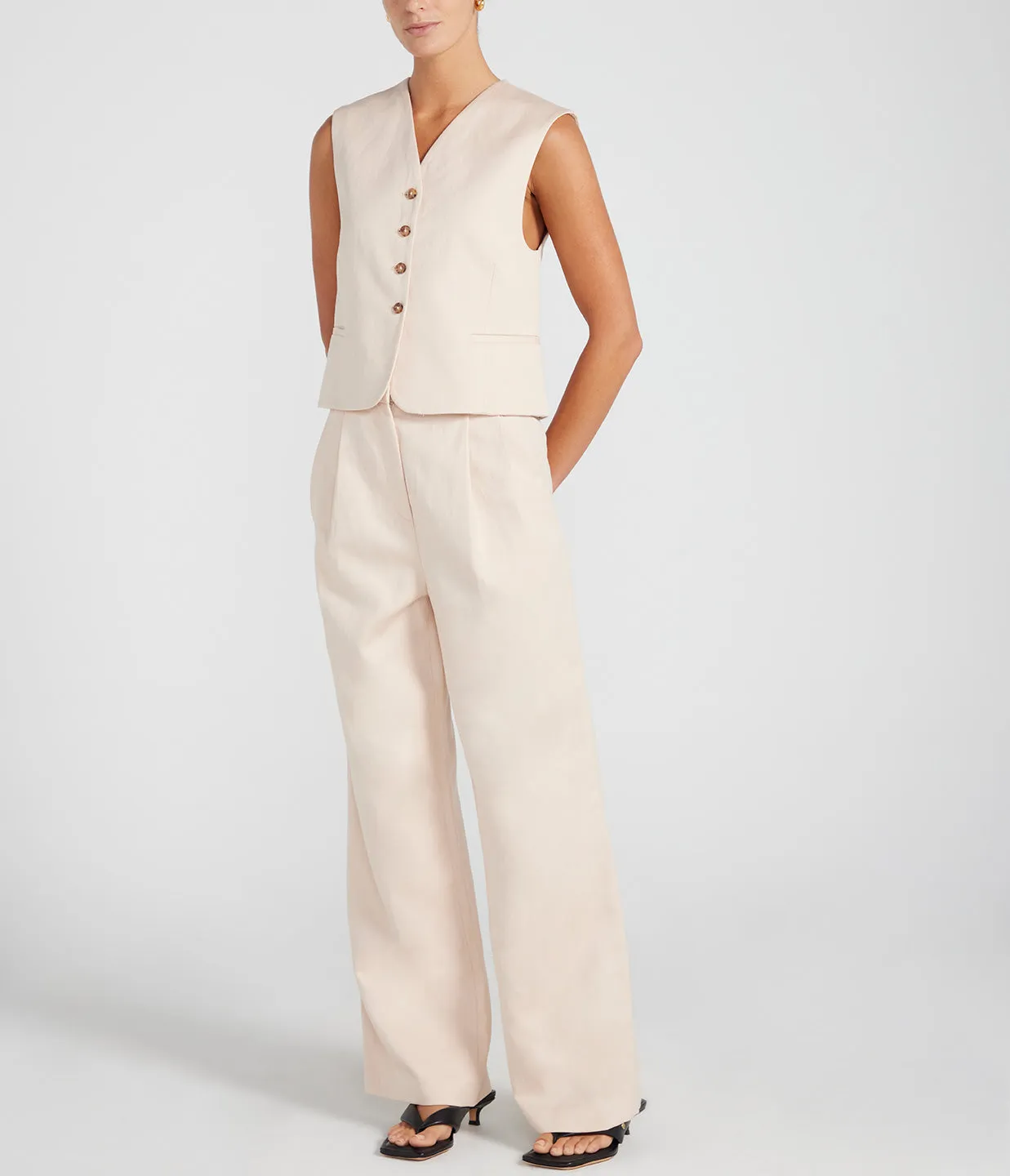 Idai Tailored Pants in Cream Rose