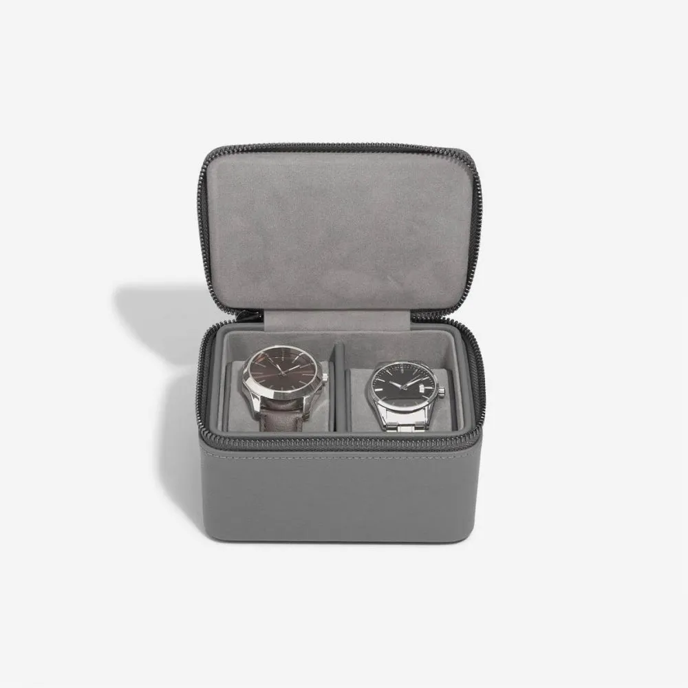 Large Zipped Watch Box - Slate Grey - 75686