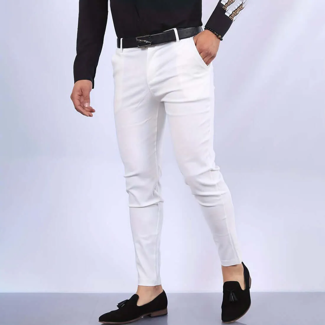 Men's Solid Colored Tailored Trousers