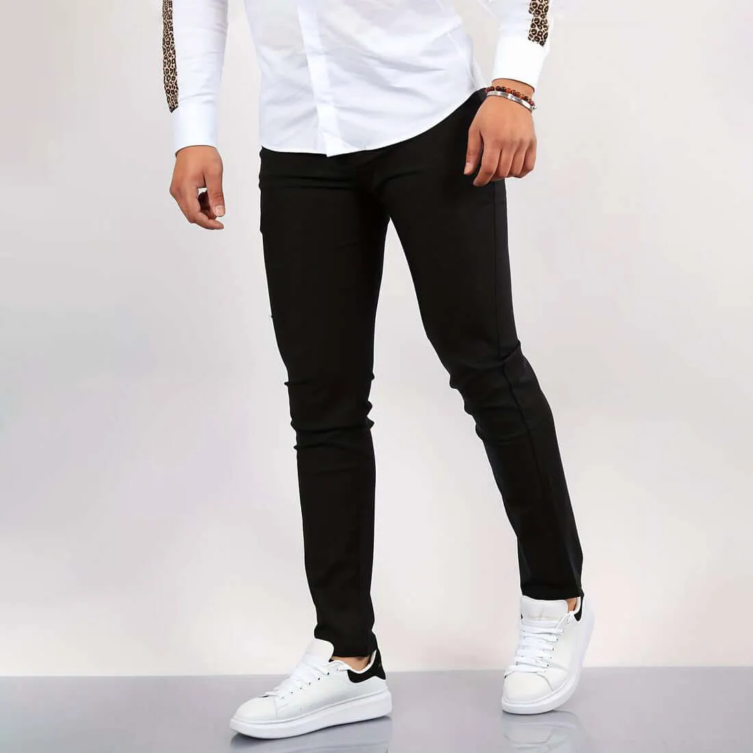 Men's Solid Colored Tailored Trousers
