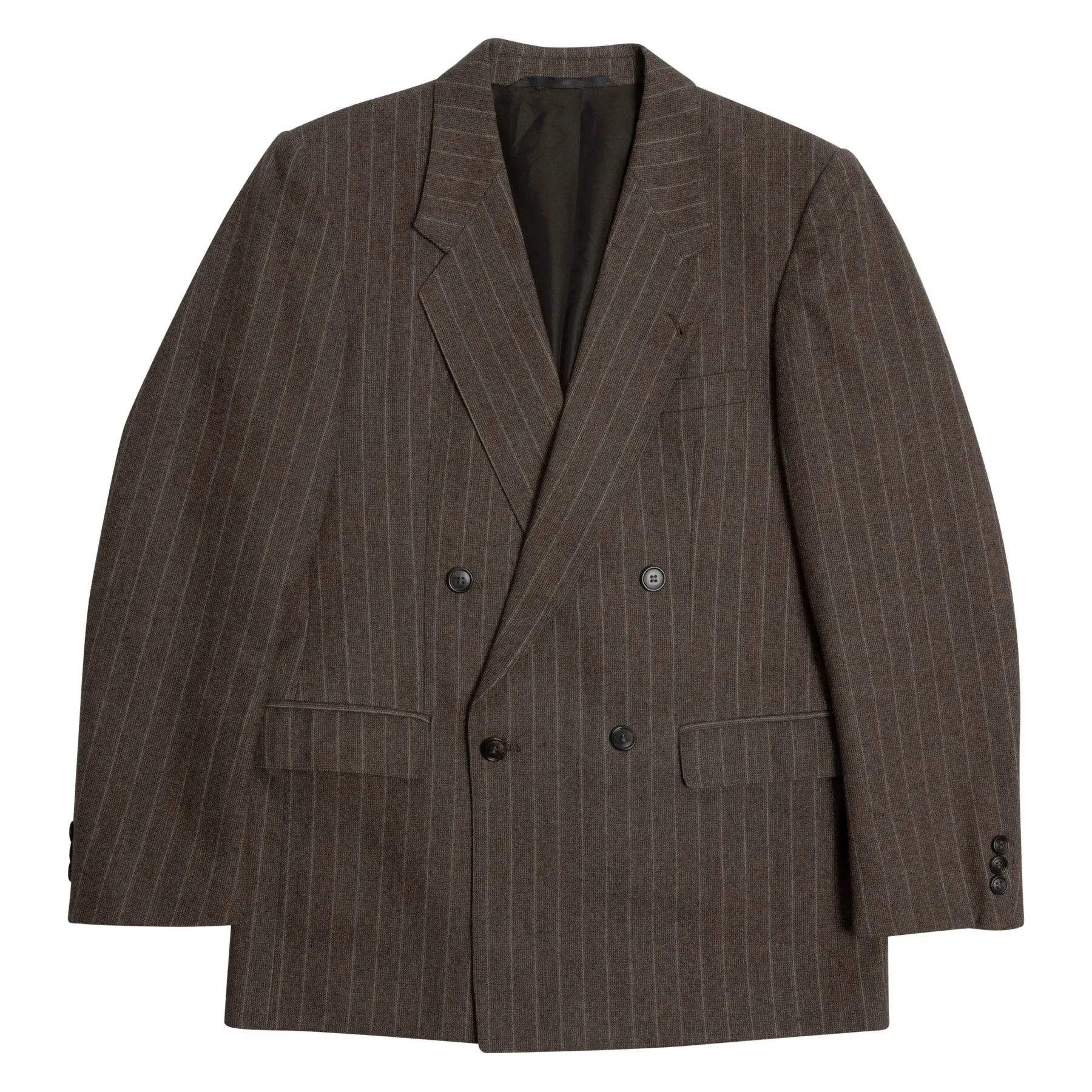 Pinstripe Tweed Double Breasted Tailored Jacket