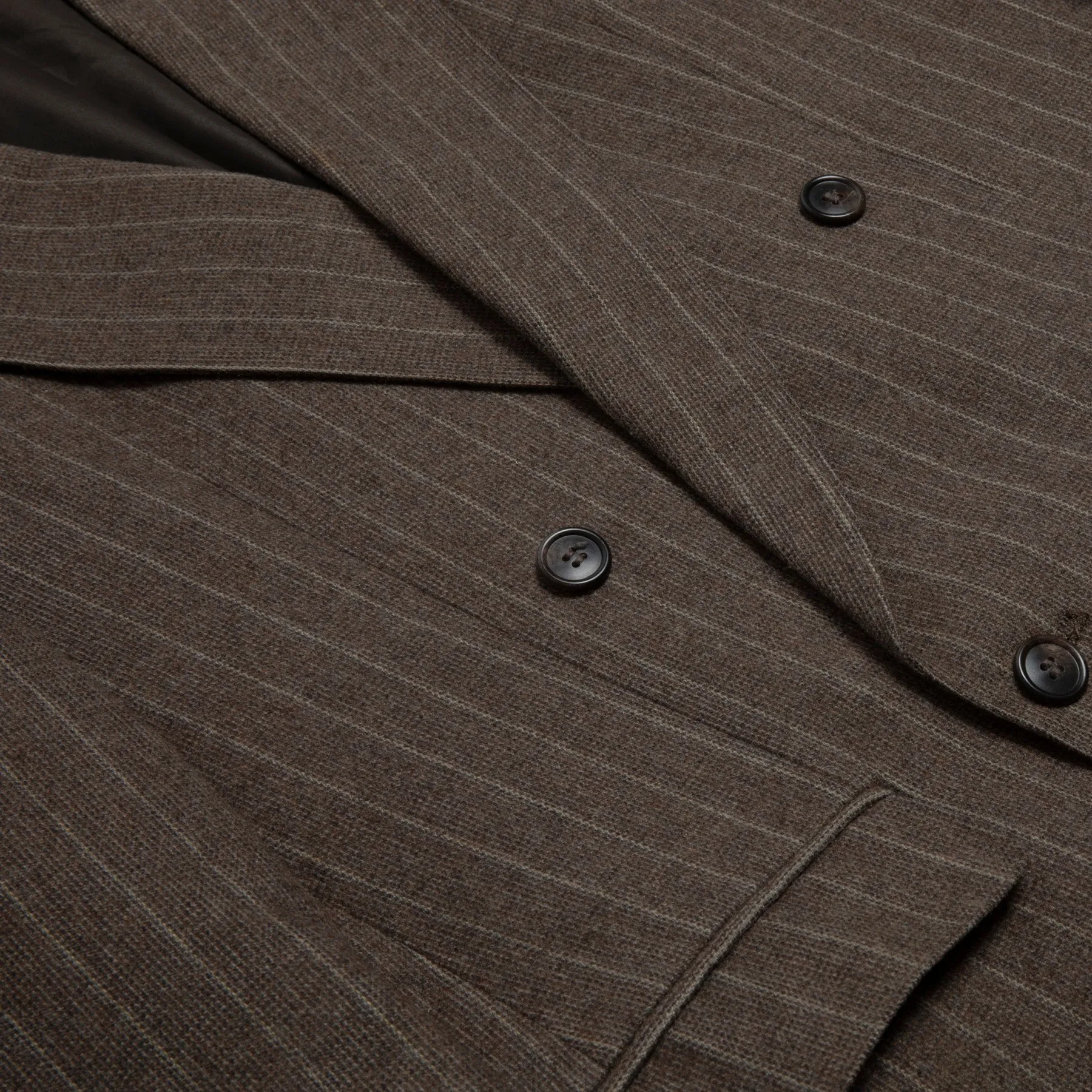 Pinstripe Tweed Double Breasted Tailored Jacket