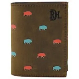 RED DIRT BISON PATTERN TRIFOLD WALLET