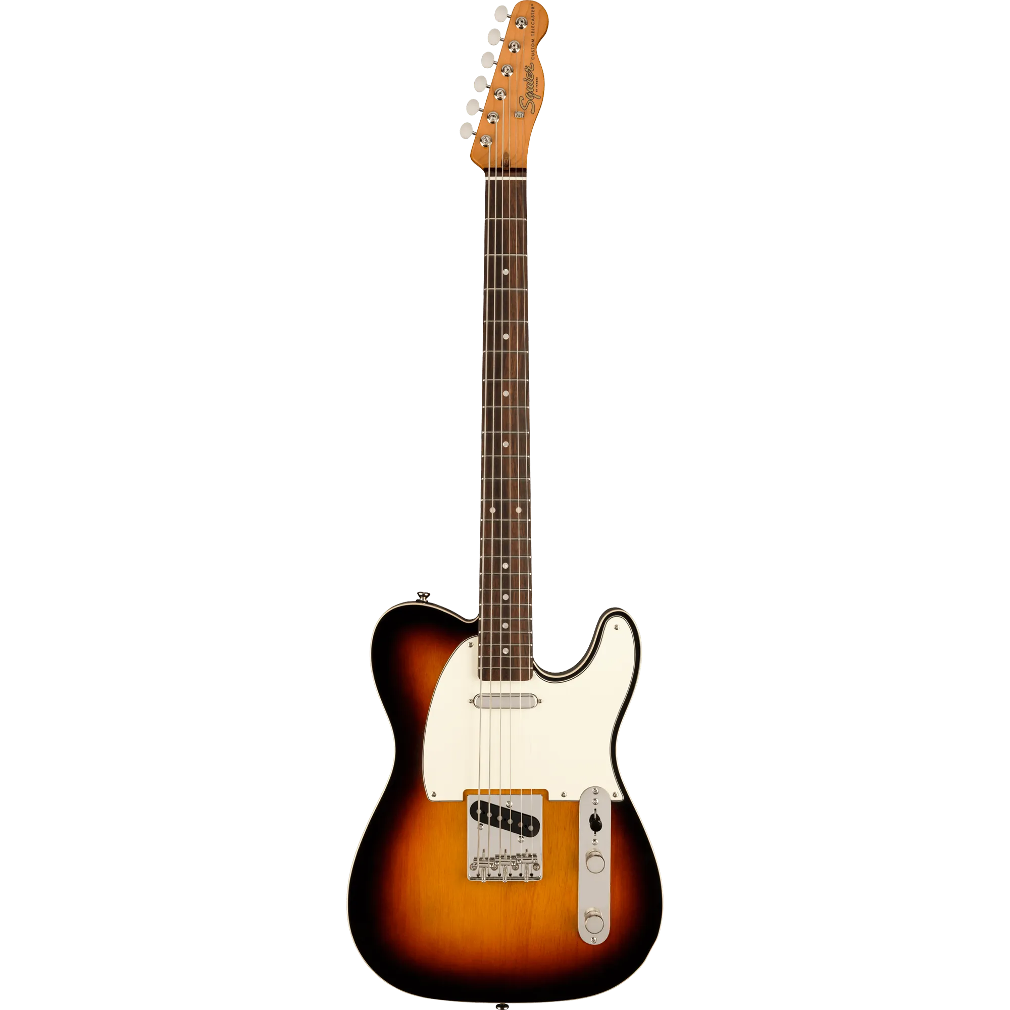 Squier Classic Vibe Baritone Custom Telecaster, Laurel, Parchment Pickguard, 3-Color Sunburst
