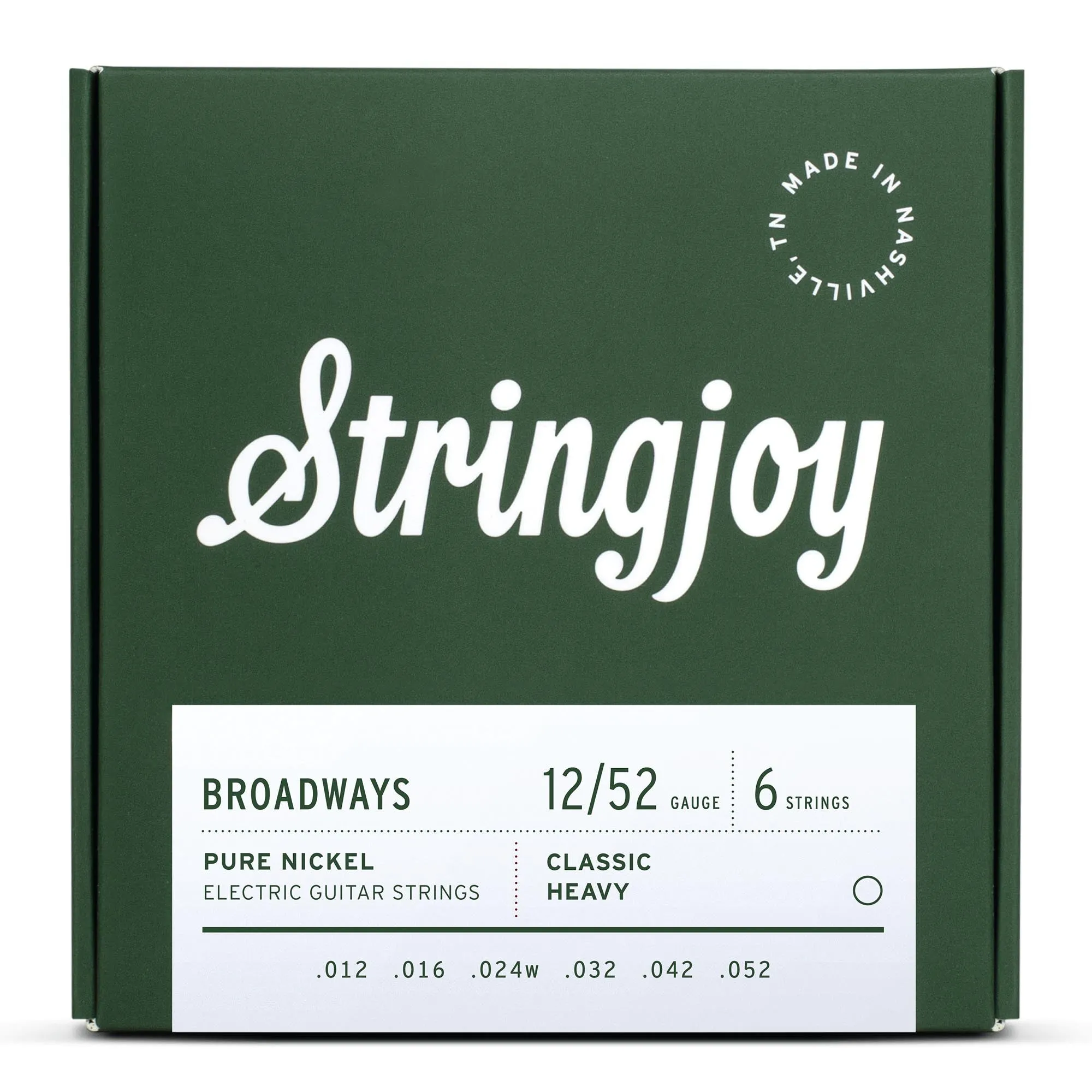 Stringjoy 12-52 Heavy Broadway Pure Nickel Electric Strings