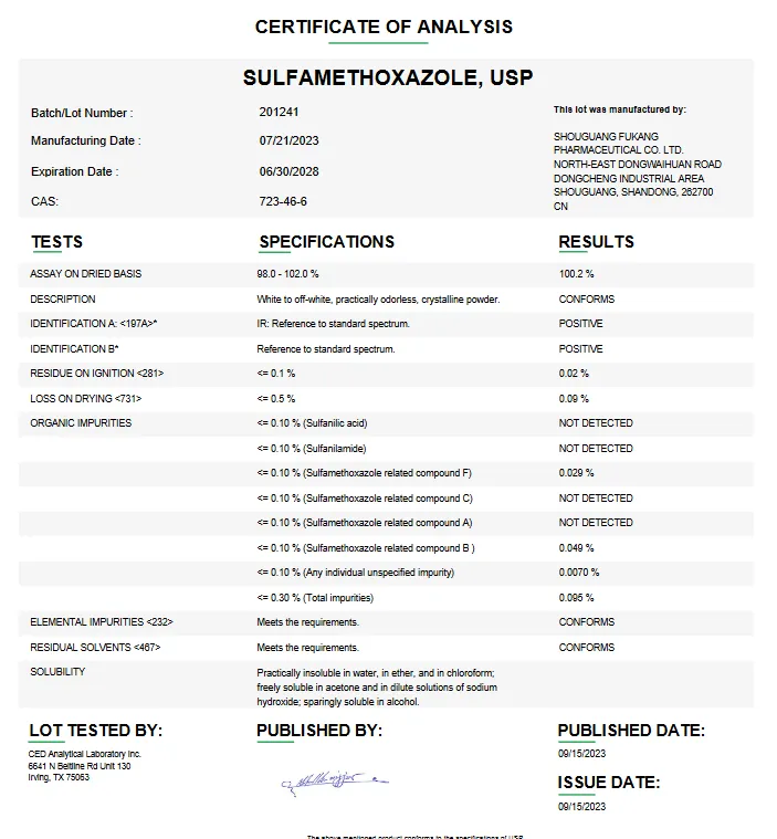 Sulfamethoxazole USP For Compounding (API)
