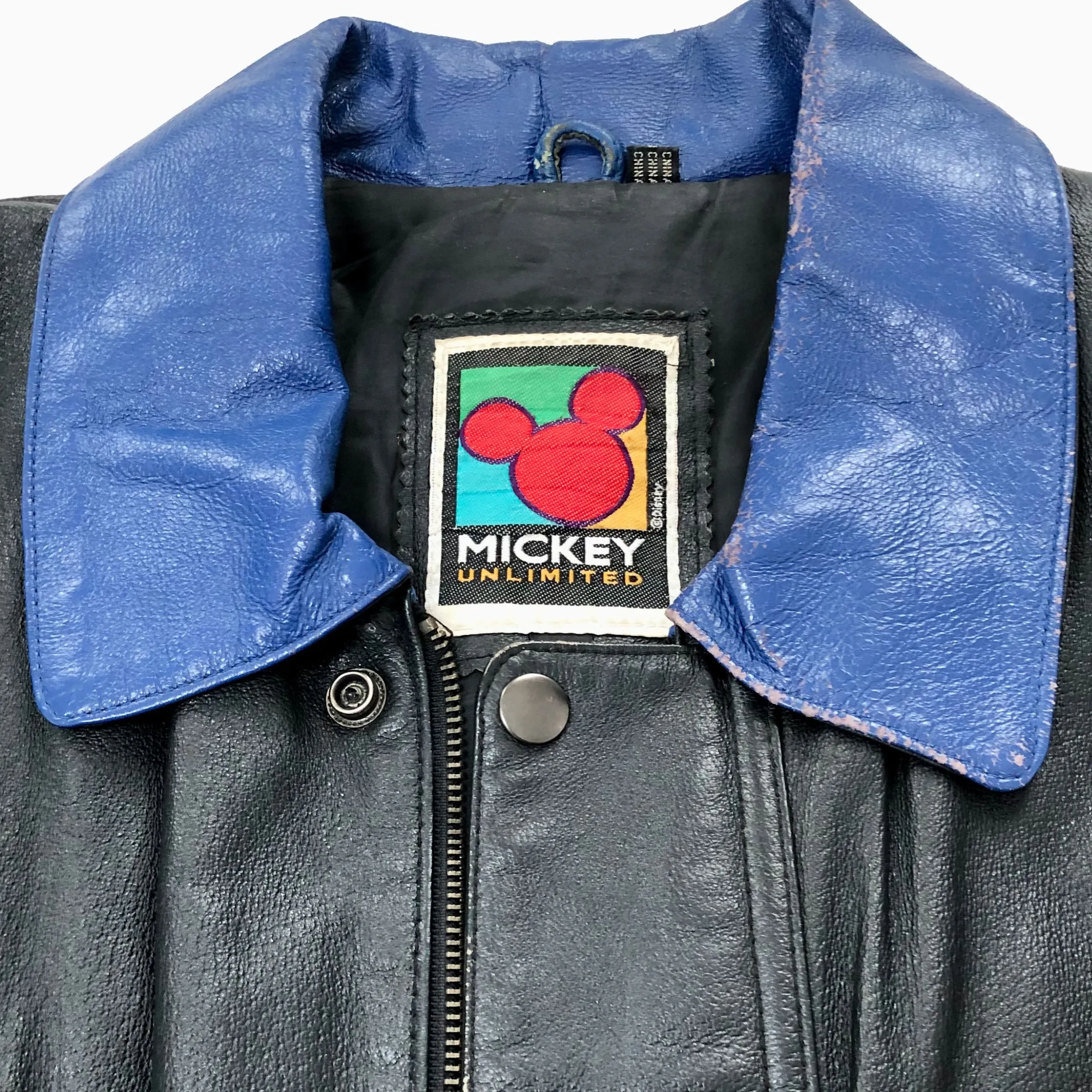 Vintage 90's Disney Mickey and friends leather jacket. Large