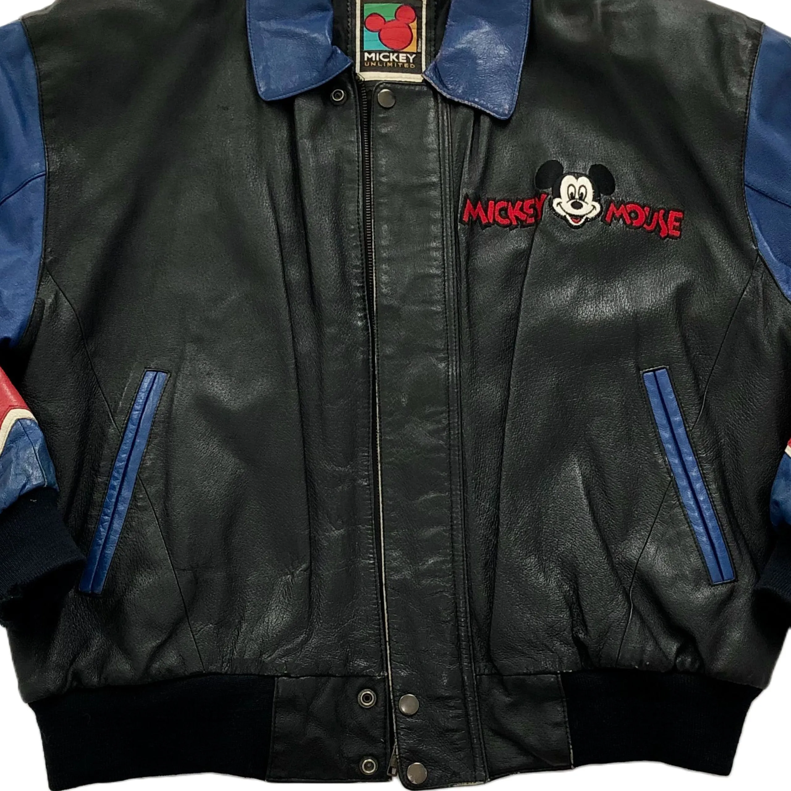 Vintage 90's Disney Mickey and friends leather jacket. Large