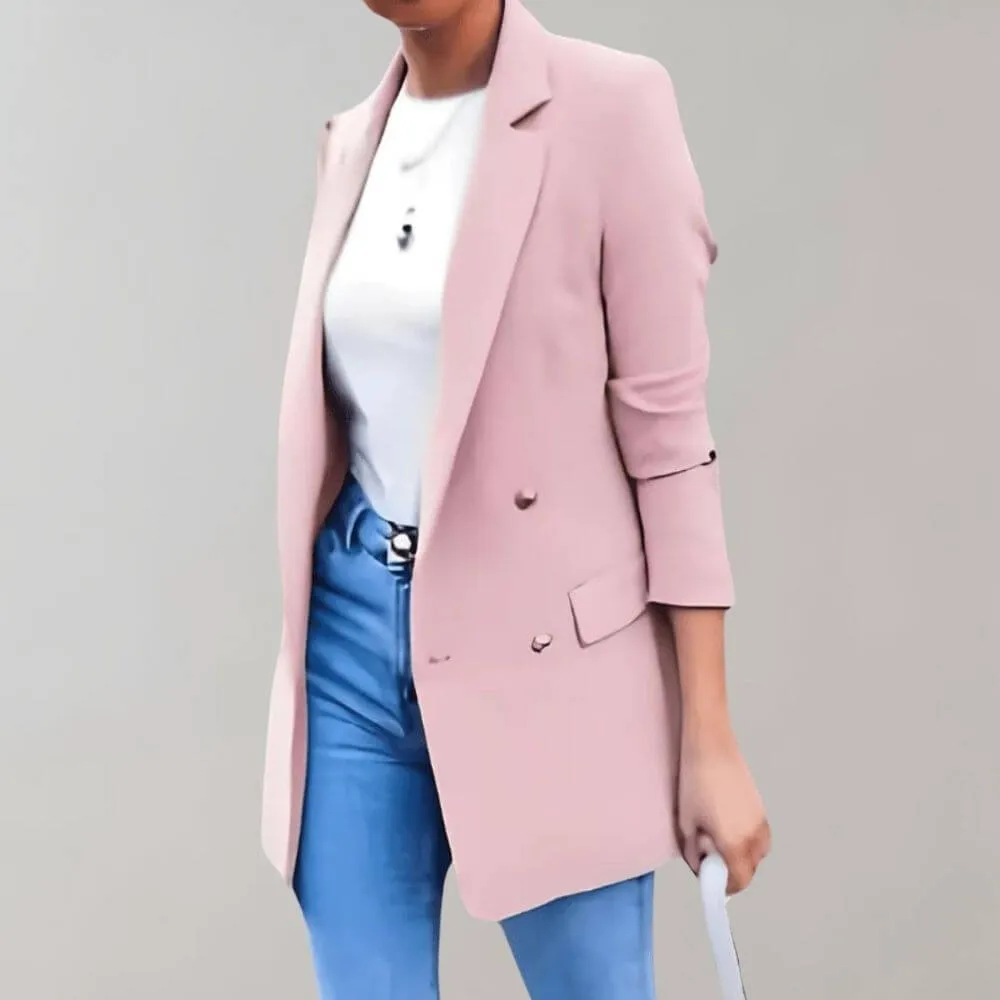 Women's Long Sleeve Lapel Blazer - Tailored Fit
