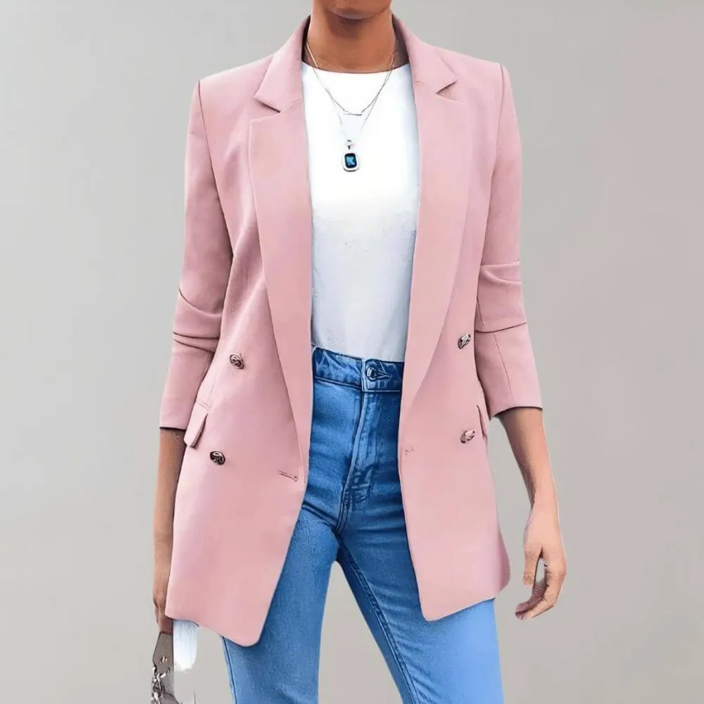 Women's Long Sleeve Lapel Blazer - Tailored Fit