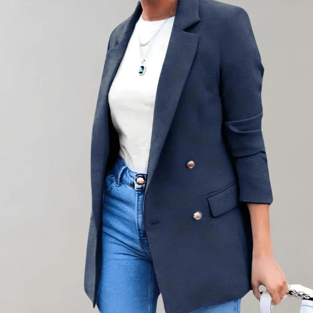 Women's Long Sleeve Lapel Blazer - Tailored Fit